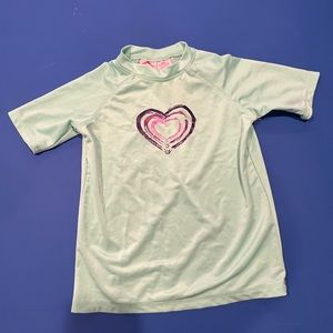 Kanu Surf Girls' Karlie UPF 50+ Sun Protective Rashguard Swim Shirt. Size 10.